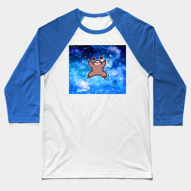 Love Sloth - Starry Night Sky Baseball T-Shirt by saradaboru